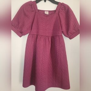 Wonder Nation Purple A-Line Dress with Puff Sleeves